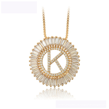 34439 hot sale xuping moda colar 18 K letra da cor do ouro K colar de luxo